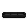 SOFA Miley aus Chenille-Stoff schwarz 3 Sitzplätze - Schwarz, Textil (90/70/255cm) - Micadoni
