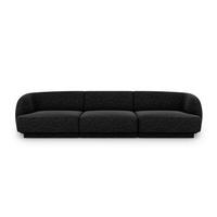 SOFA Miley aus Chenille-Stoff schwarz 3 Sitzplätze - Schwarz, Textil (90/70/255cm) - Micadoni