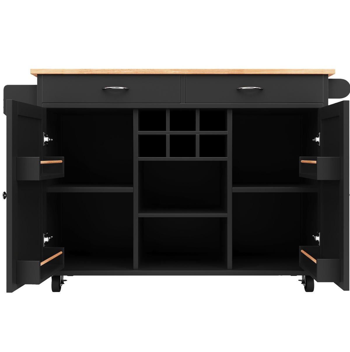 KÜCHENINSEL mit Stauraum 102 x 45 x 92 cm Schwarz - Schwarz, Metall (45/92/102cm) - Beauniv