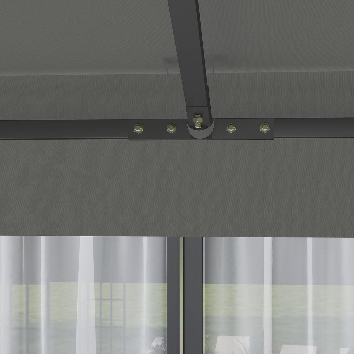 ERSATZDACH DE-12737 300/300 cm 2-stöckig 600D UPF30+ mit Drainage Grau - Grau, Textil (300/1/300cm) - ComfortXL