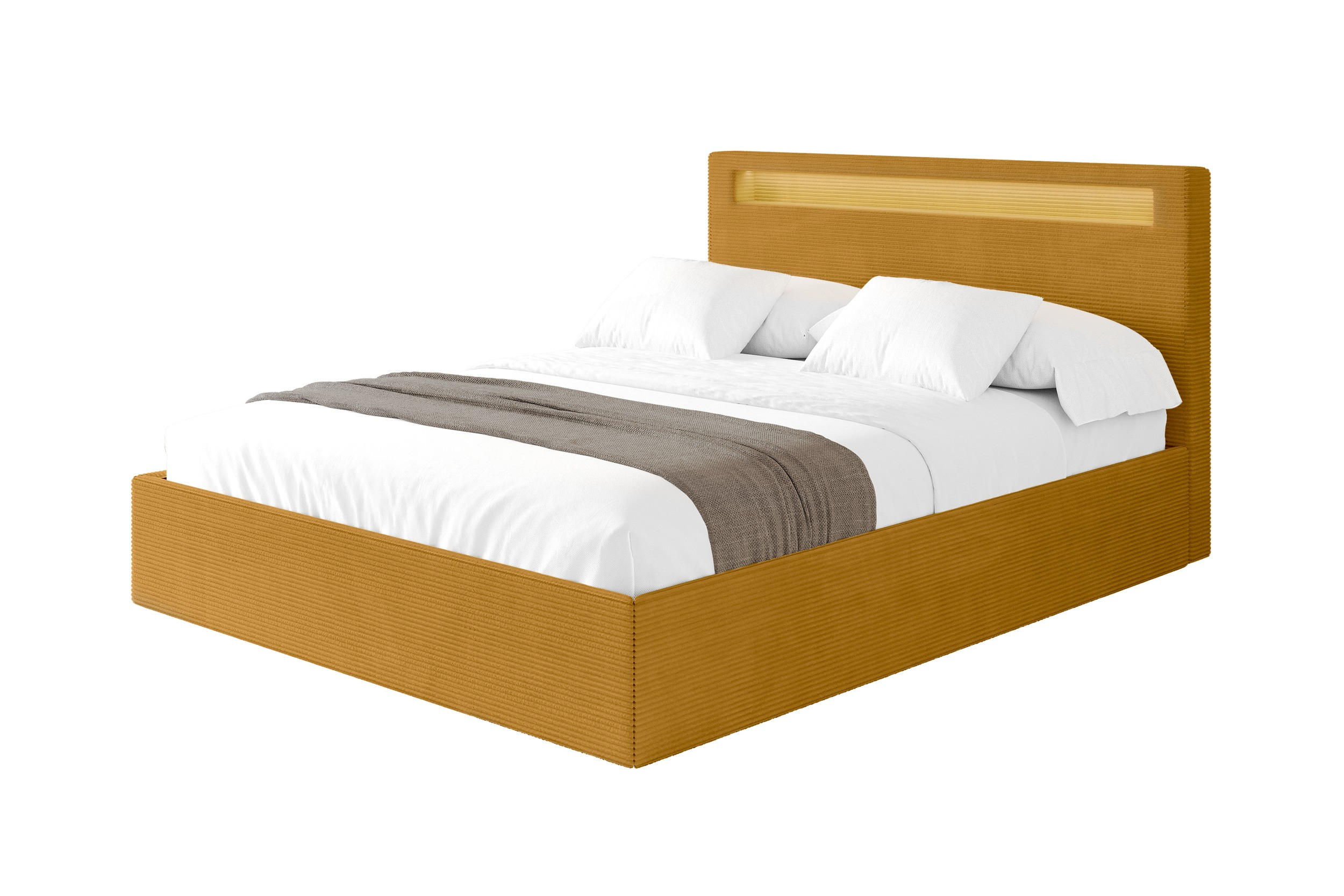 Altdecor Polsterbett Currygelb 140x200 cm