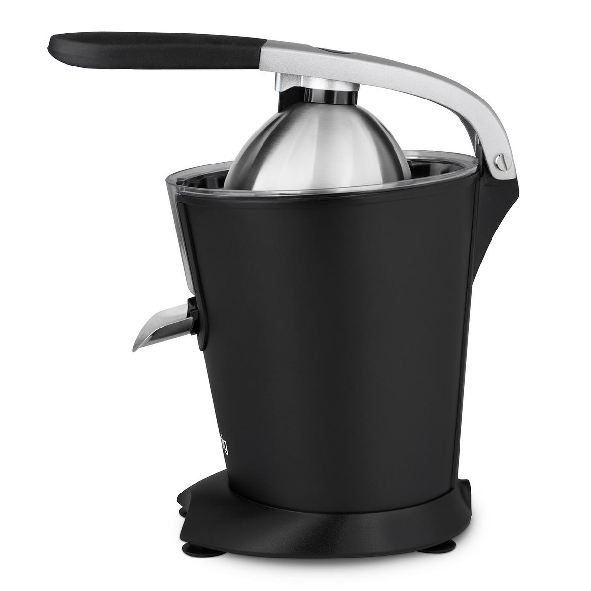ZITRUSPRESSE AGR82 Schwarz, Hebel und Filter aus Edelstahl, Anti-Tropf-System, BPA-frei - Schwarz, Metall (18.5/29/25.5cm) - HKoenig