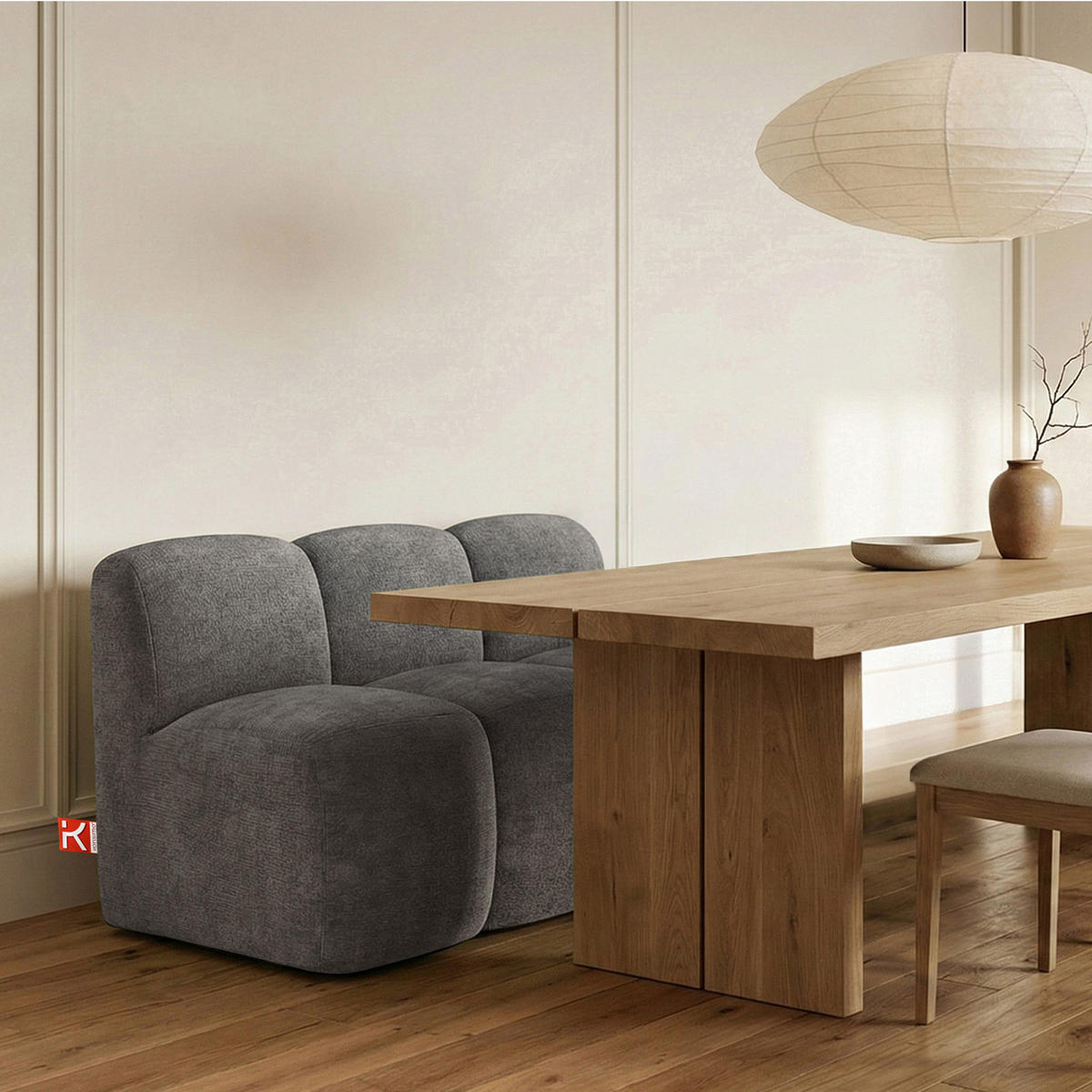 ESSZIMMERBANK BRESCO, Dunkelgrau - Dunkelgrau, Holz/Holzwerkstoff (123/80/72cm) - KONSIMO®