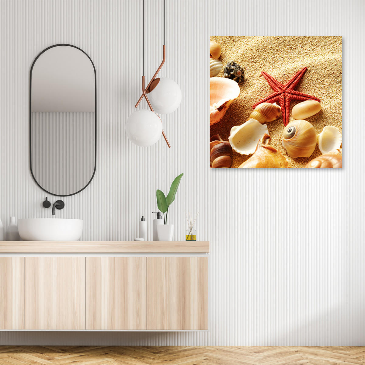 WANDBILD landschaften beige - Beige, Textil (50/50cm) - Feeby