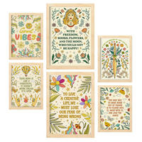POSTER Set Mit 6 Abstimmungen Von Stimmung Der Brillanten Postersammlung Im Groovy Für Zuhause Wandkunstdruck A3 & A4 Rahmen Aus Hellem Holz - Beige, Papier (29/3cm) - Nacnic