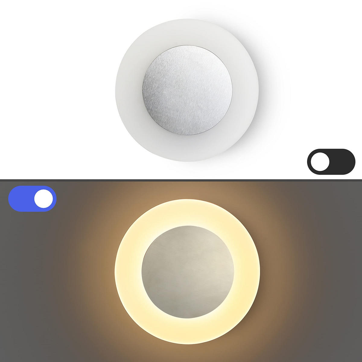 LED-WANDLEUCHTE Glimmering 16/16/4.8 cm - Schwarz, Metall (16/4.8/16cm) - ZMH