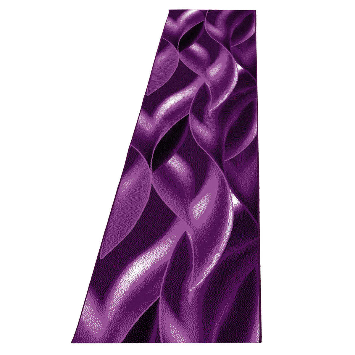 TEPPICH Kurzflor Abstrakte Wellen Polypropylen Wohnzimmer Violett Läufer 80x300 - Lila, Textil (80/300cm) - KADIMA DESIGN