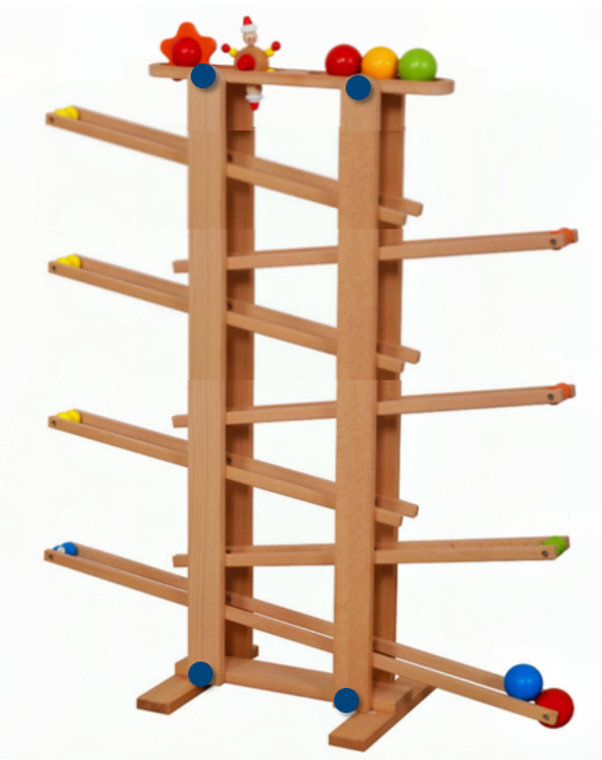 KUGELBAHN XL Holz Natur mit 7 Roll Elementen - Naturfarben, Holz (26/70cm) - Coemo