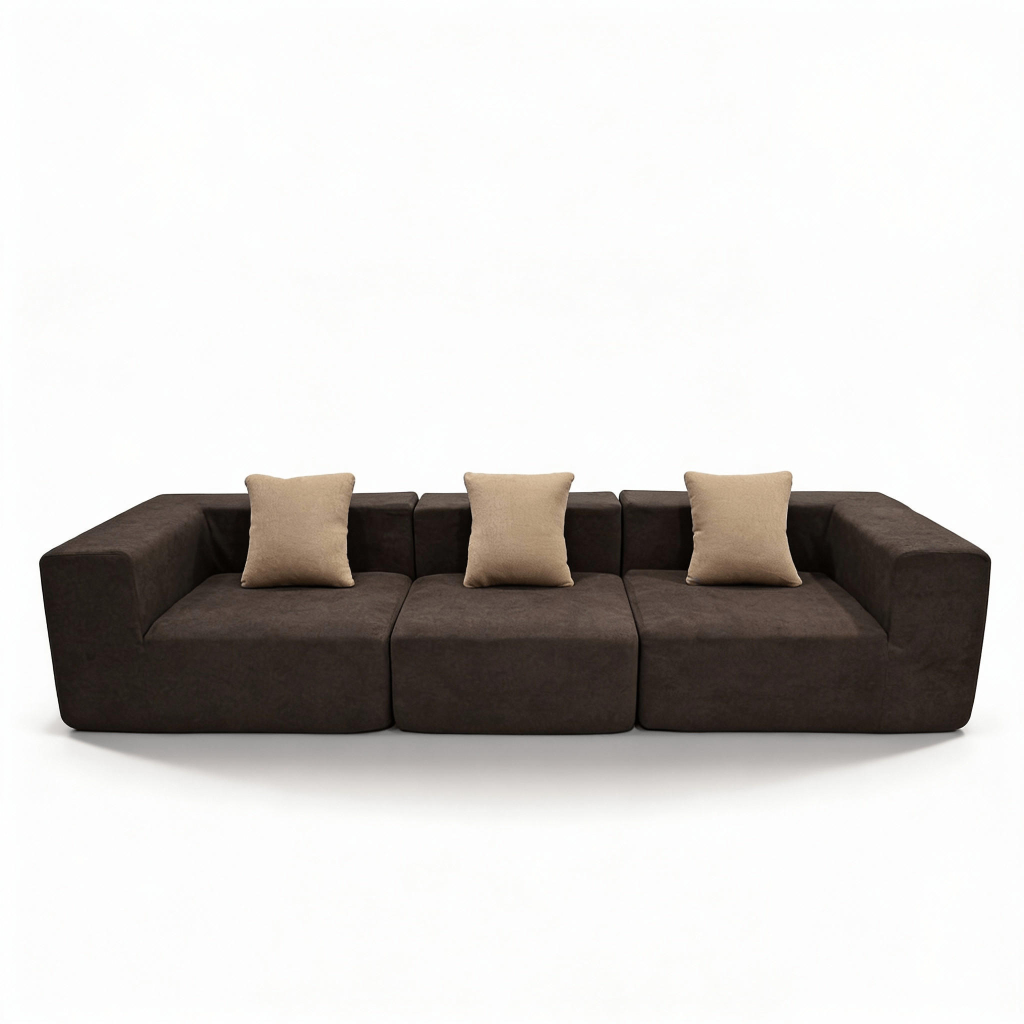 SOFA Pure 3-Sitzer - Braun Sand - Braun, Textil (300/62/100cm) - COCO Living