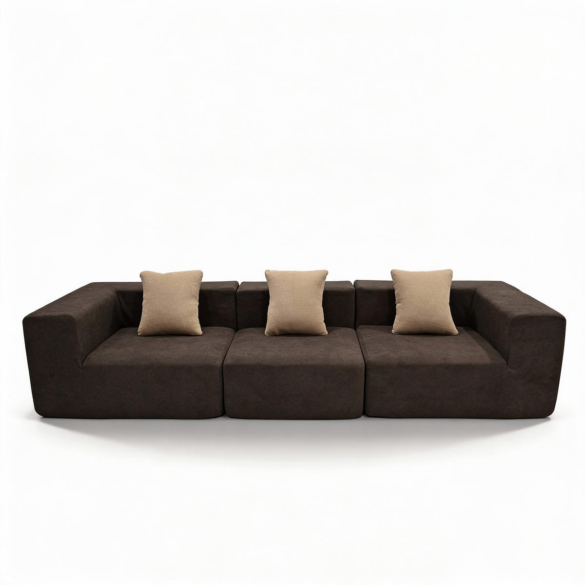 SOFA Pure 3-Sitzer - Braun Sand - Braun, Textil (300/62/100cm) - COCO Living