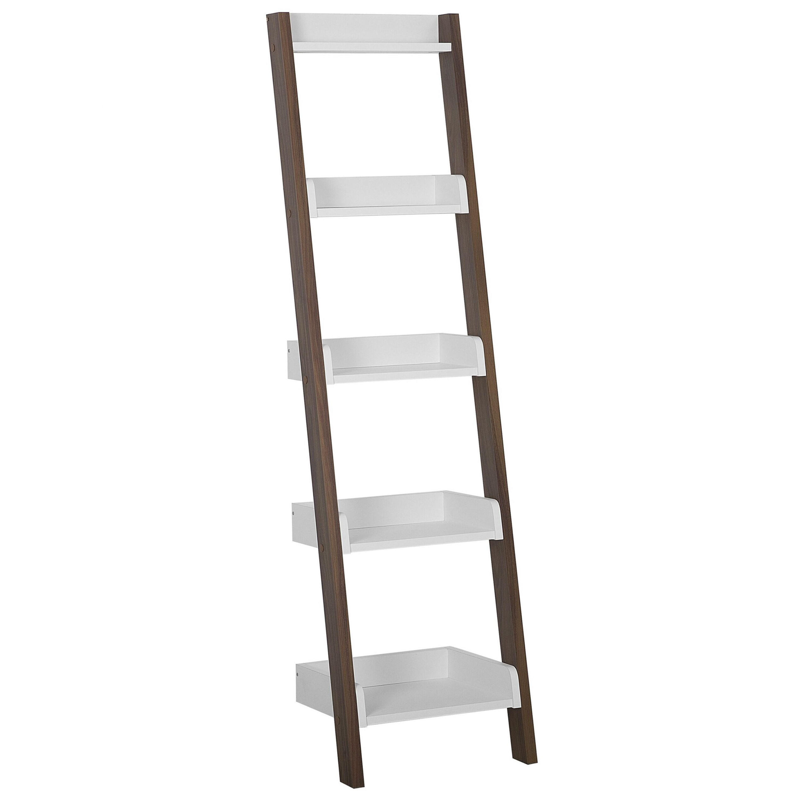 BÜCHERREGAL 5 Fächer Mobile Duo - Weiß, Holzwerkstoff (45/166/36cm) - Beliani