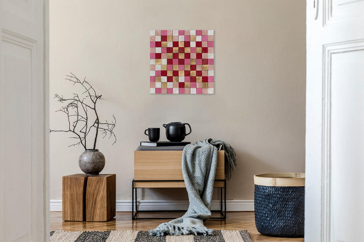 HOLZBILD Rot 75/75 cm - Rot, Holz (7/75cm) - KUNSTLOFT