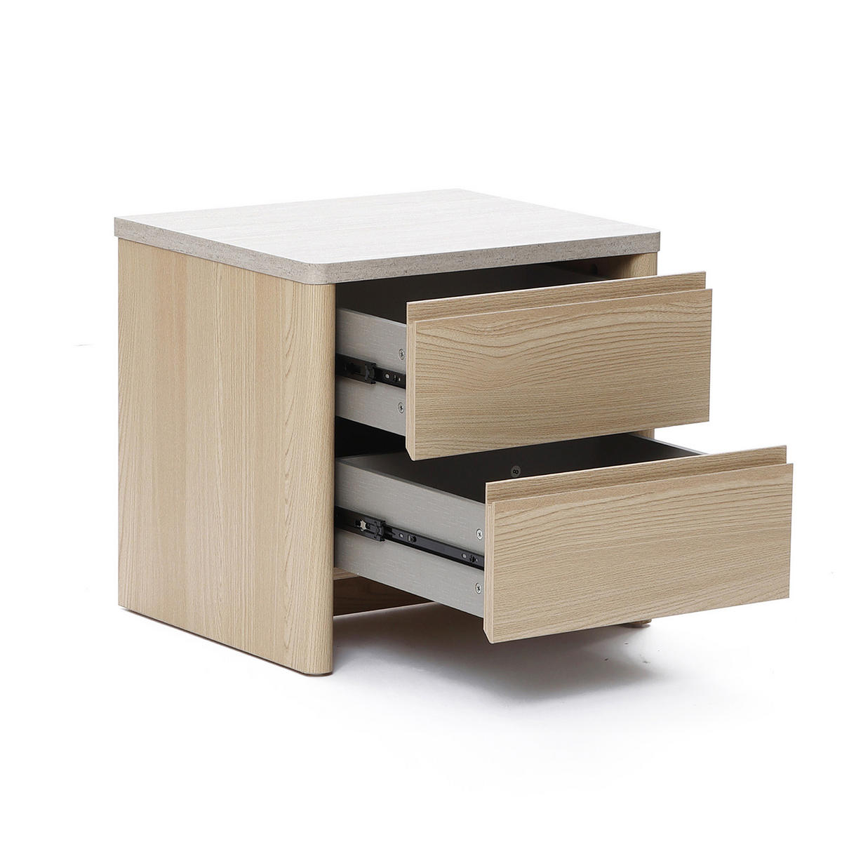 NACHTTISCH Modern mit Schublade & offenem Fach, Holzoptik | B53 x T45 x H50 cm - Braun, Holzwerkstoff (53/50/45cm) - Hometopia