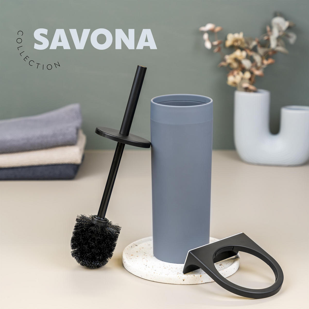 WC-GARNITUR SAVONA, grau, Kunststoff - Grau, Kunststoff (10/36.5/10cm) - bremermann