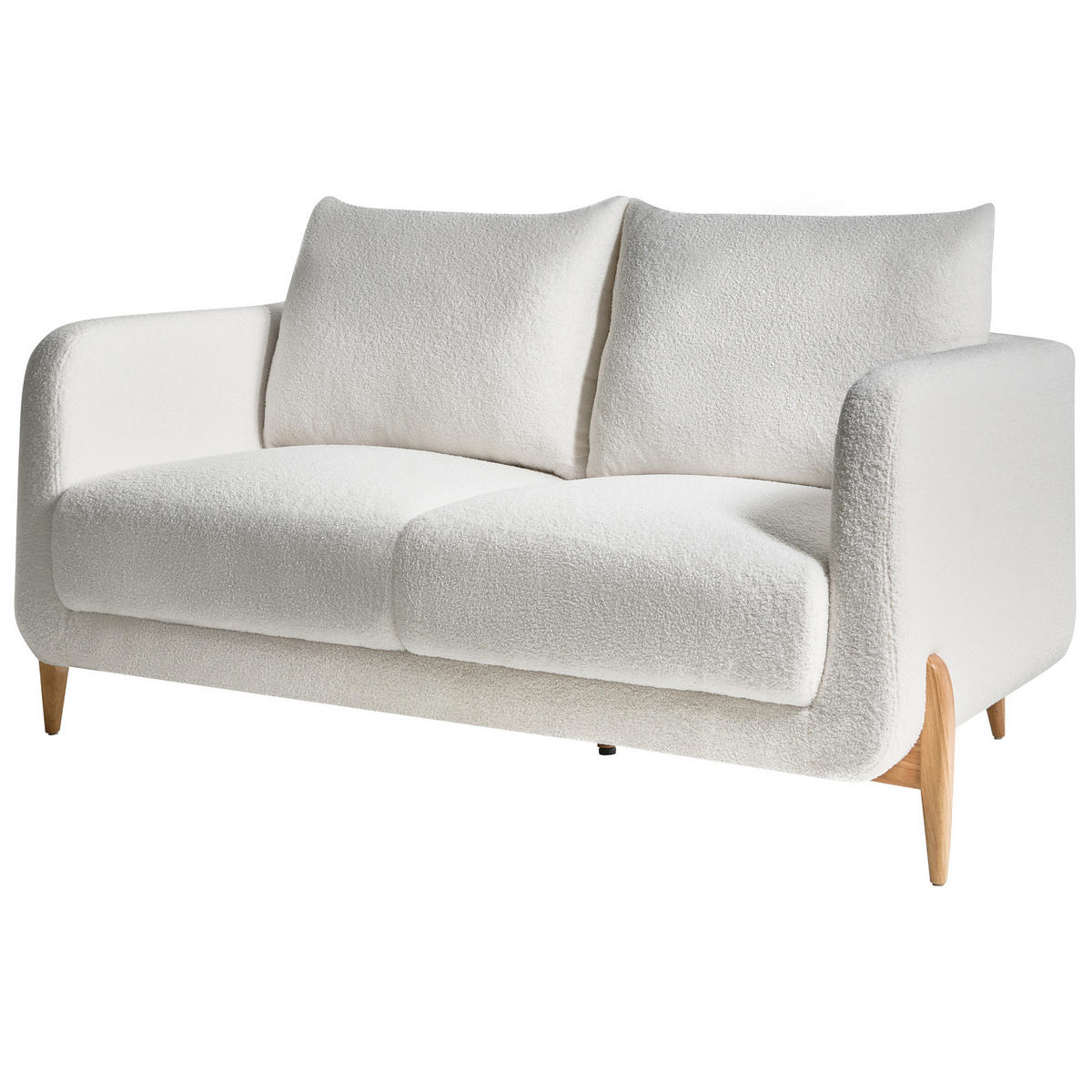 POHOVKA 2-místná Bouclé Bílá Gimo - světle hnědá, textil (149/83/80cm) - Beliani