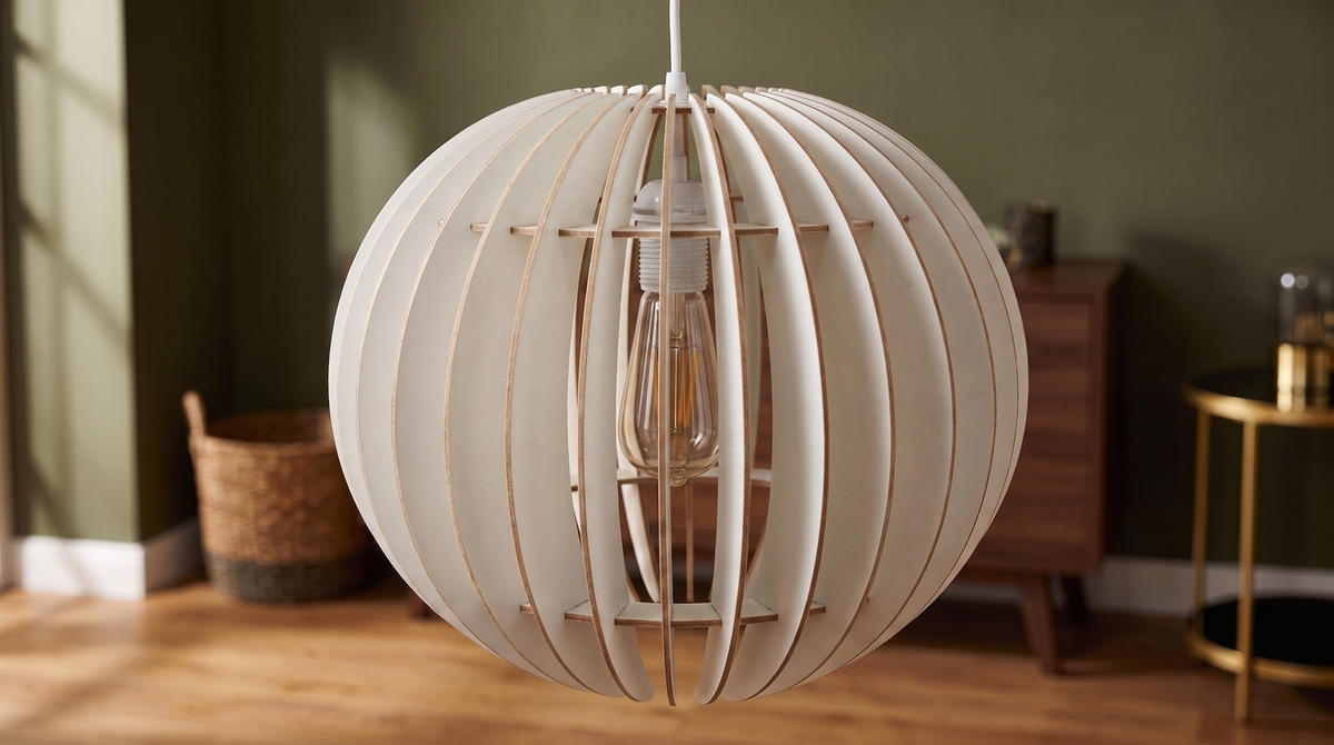 HÄNGELAMPE BOLZANO Weiß Holz - Weiß, Holz (36/36/70cm) - KAWOLA