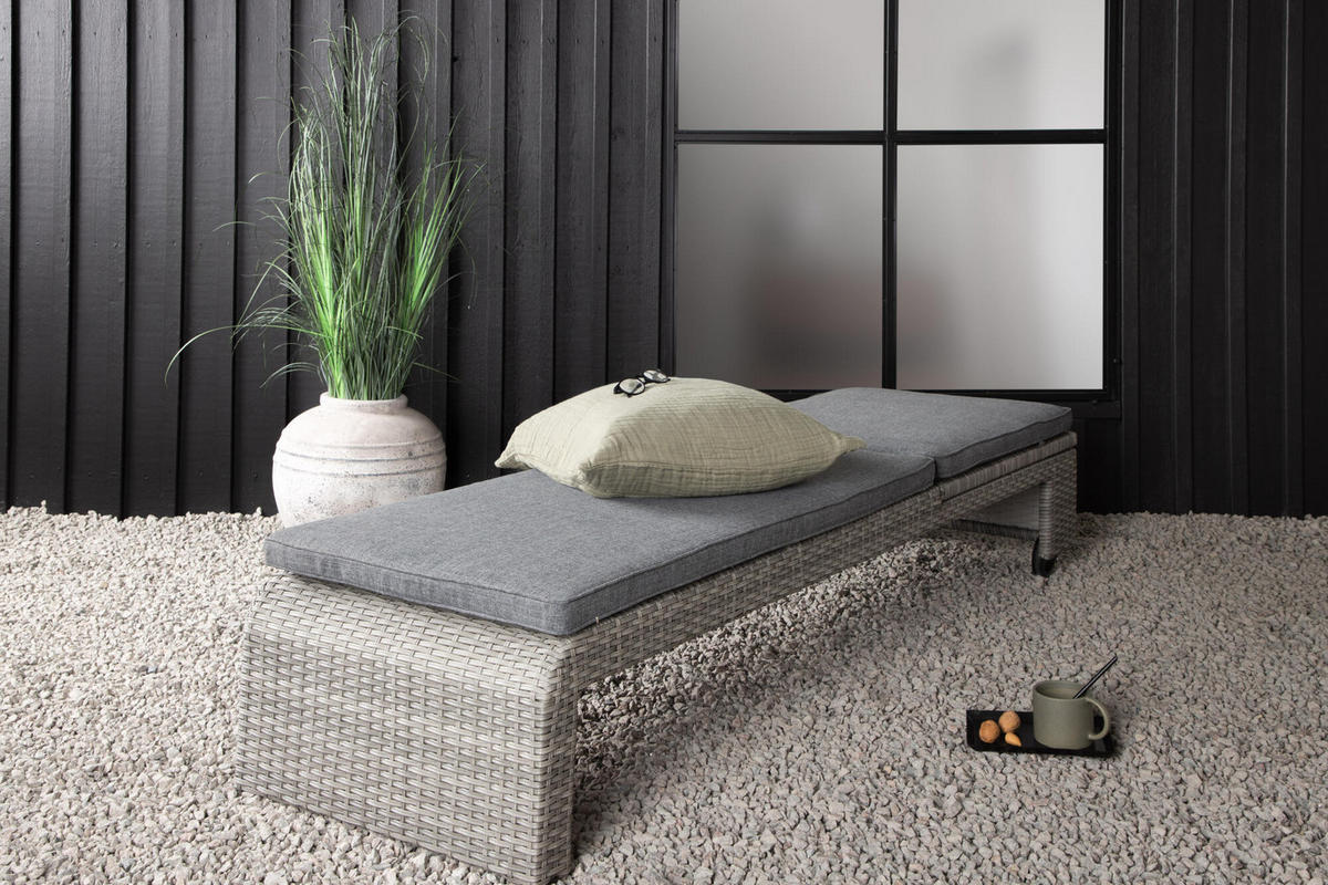 SONNENLIEGE LONDON Grau 196x60x32 cm - Grau, Textil (196/32/60cm) - FURNLUX