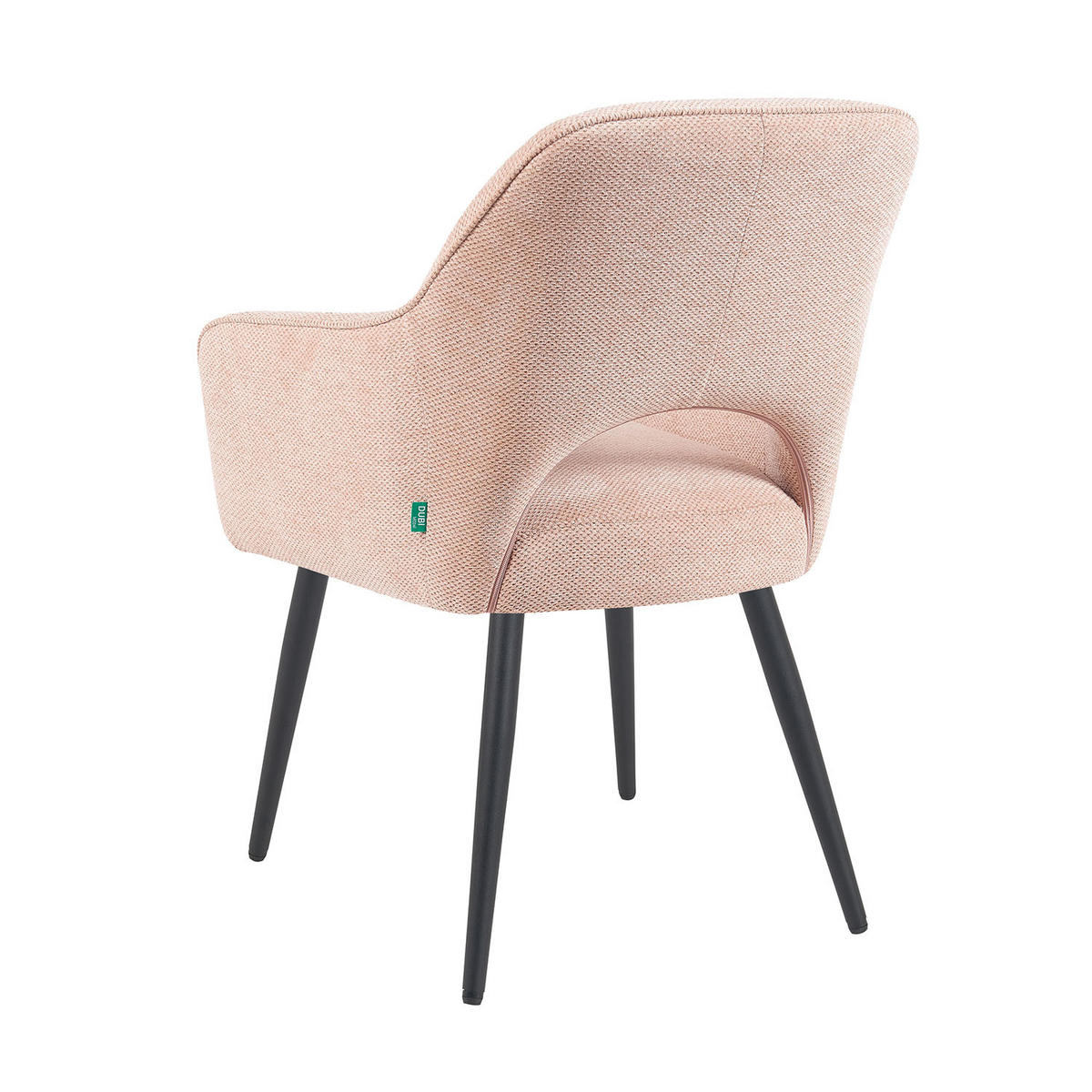 ESSZIMMERSTUHL Mika-Runa - Schwarz/Rosa, Textil/Metall (60/87/65cm) - DUBI Möbel