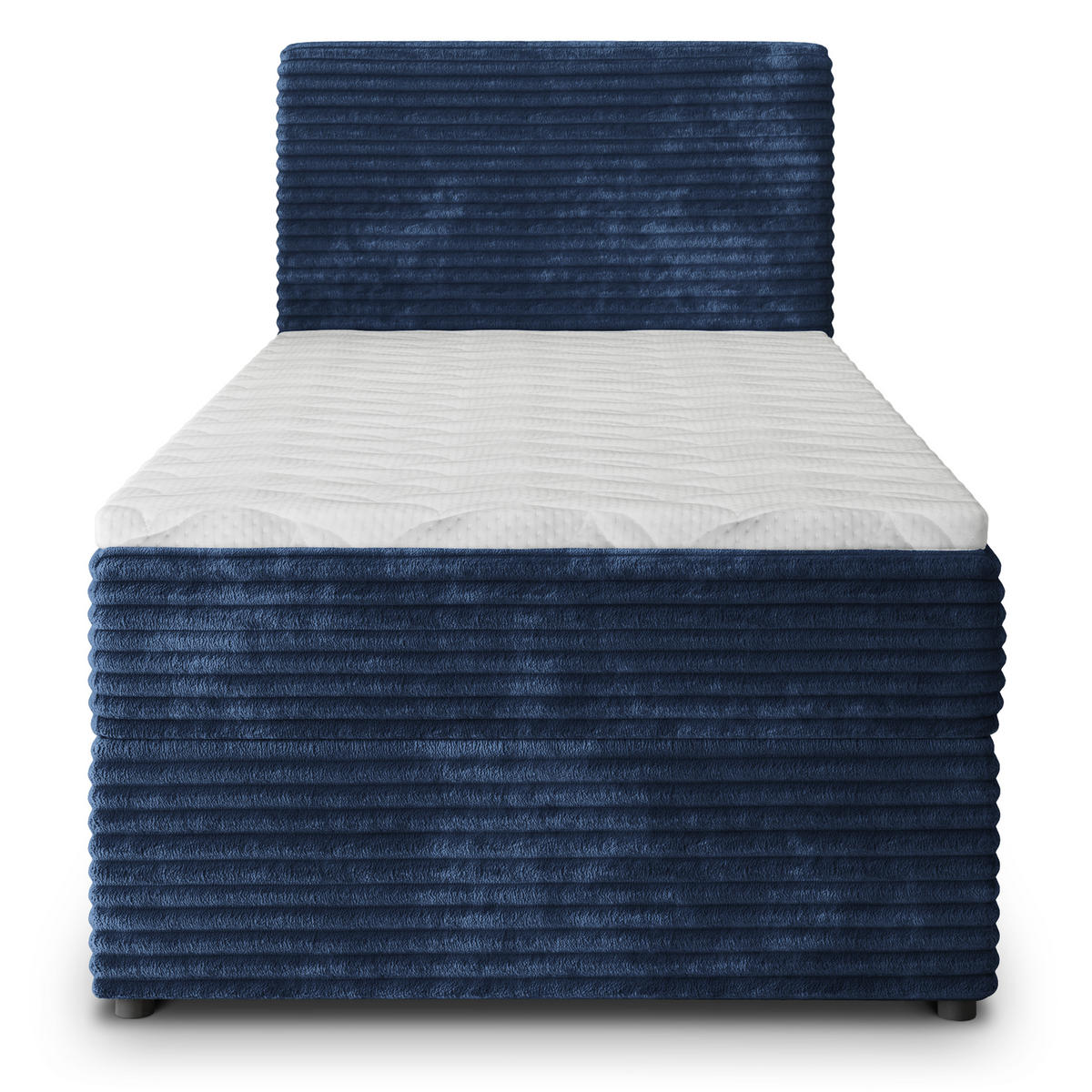 BOXBETT PISA 100 100x200 cm mit Matratze und Topper, H2+H3 - Blau - Blau, Holz (100/200cm) - MASSENO