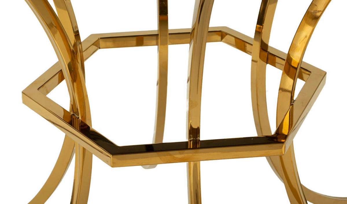 ESSTISCH Shanty, goldfarben und schwarz, Eisen und Glas, 100 x 100 x 80 cm - Goldfarben/Schwarz, Glas/Metall (100/100/80cm) - Mauro Ferretti