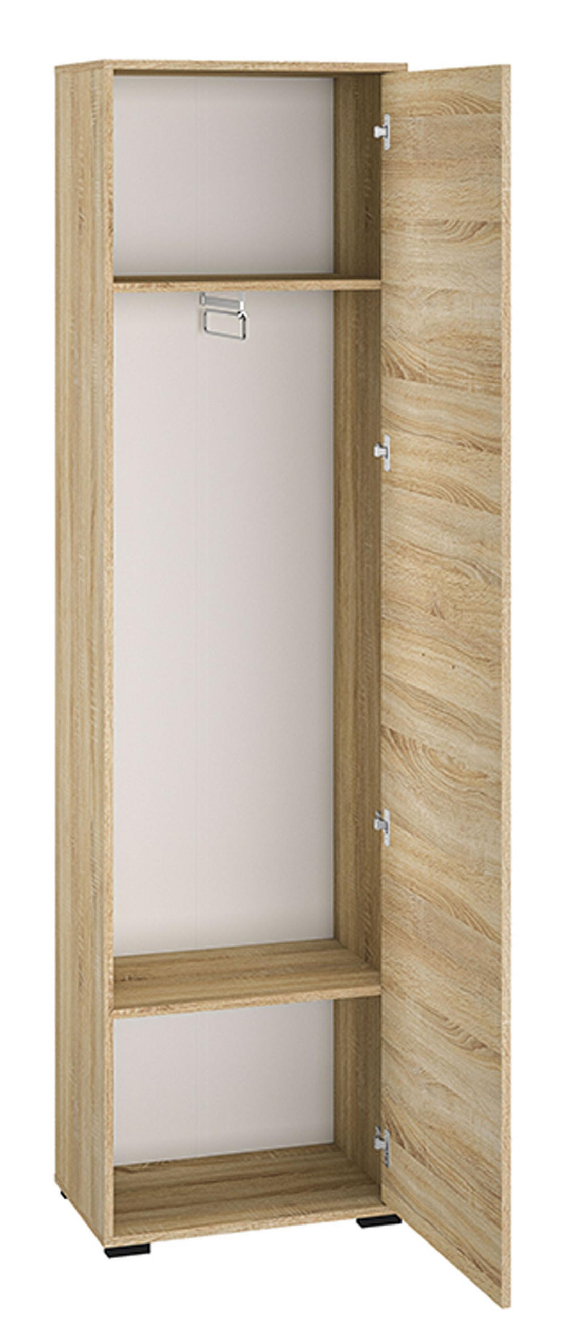 GARDEROBENSCHRANK Caro Sonoma Eiche hell 55 / 34 / 199cm - Braun/Sonoma Eiche, Holz/Holzwerkstoff (55/199/34cm) - Feldmann-Wohnen