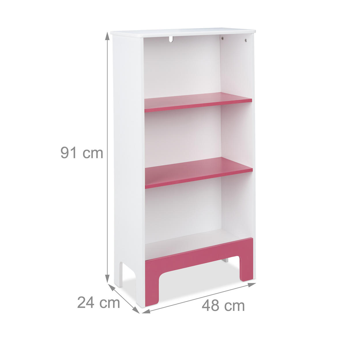 KINDERREGAL - Weiß, Holzwerkstoff (48/91/24cm) - Relaxdays