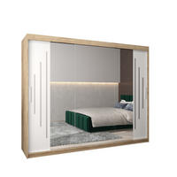SCHWEBETÜRENSCHRANK 200/250/62 3-türig - Silberfarben/Weiß, Holz/Kunststoff (250/200/62cm) - Abiks Möbel