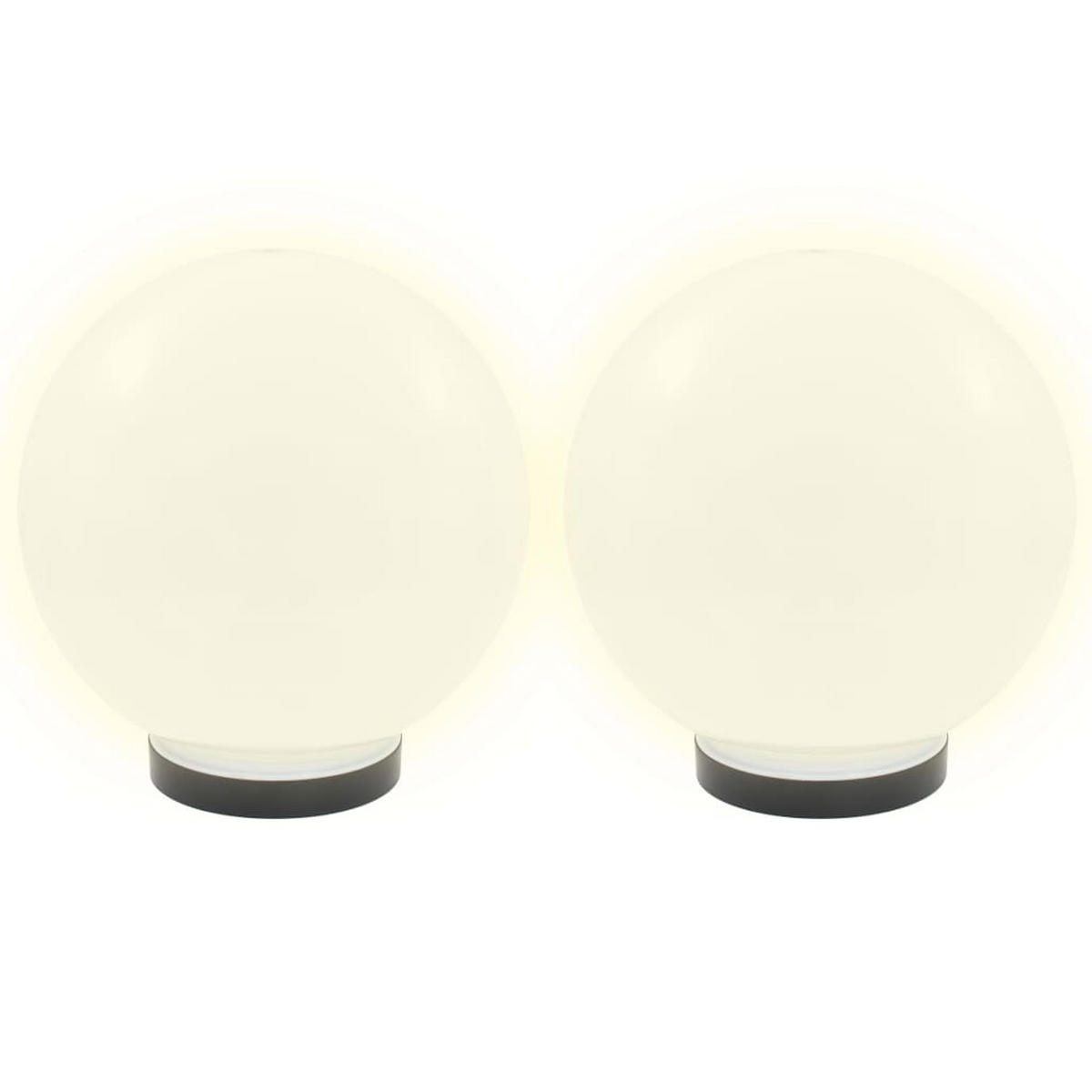 LED-GARTENLEUCHTEN 2Er Set Kugelförmig 25 Cm Pmma - Weiß, Kunststoff (25/25/25cm) - vidaXL