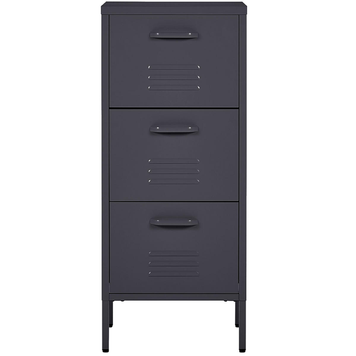 AKTENSCHRANK schwarz Wostok - Schwarz, Metall (43/103/40cm) - Beliani