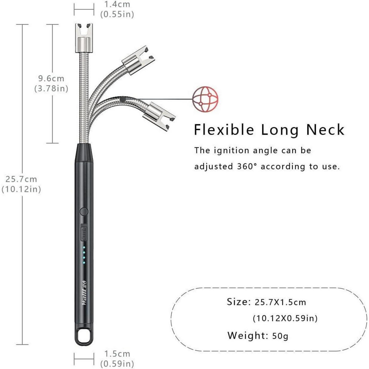 ELEKTRISCHES Feuerzeug 2er Set USB Aufladbar Winddicht Flexibel - Multicolor, Metall (1.5/1.5/22cm)