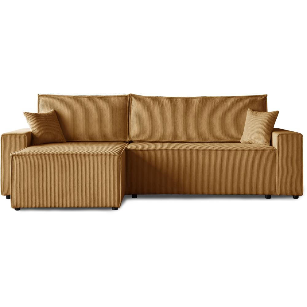 ECKSCHLAFSOFA mit Schlaffunktion Hektor senfgelb - Dunkelgelb/Schwarz, Kunststoff/Textil (277/152cm) - Beautysofa