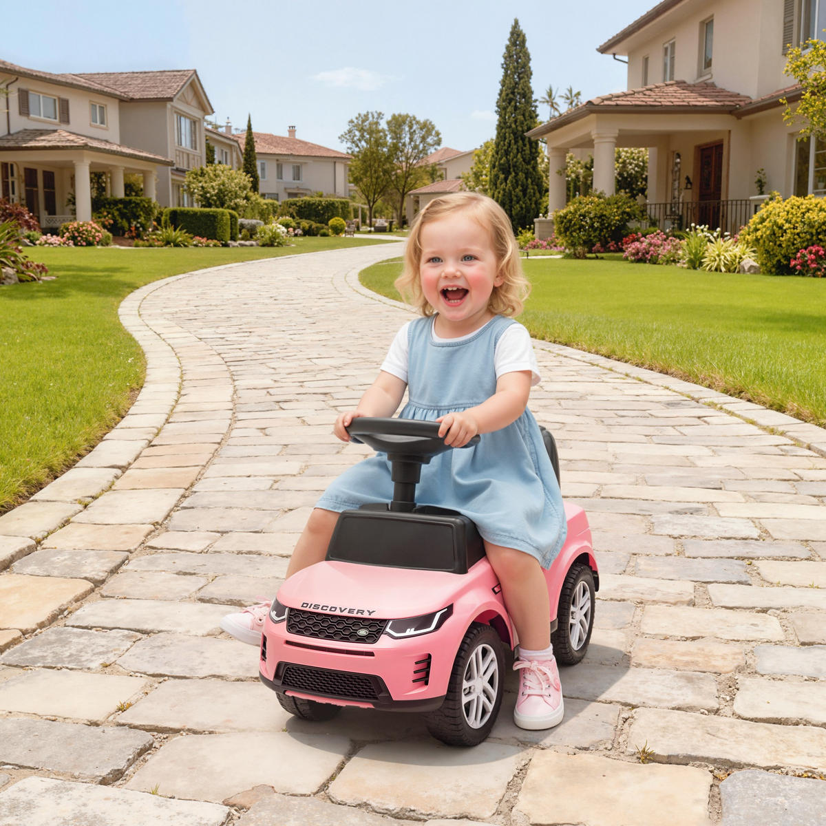 KINDER-RUTSCHAUTO Kunststoff Stahl Rosa - Rosa, Kunststoff (65.5/28/42cm) - AIYAPLAY