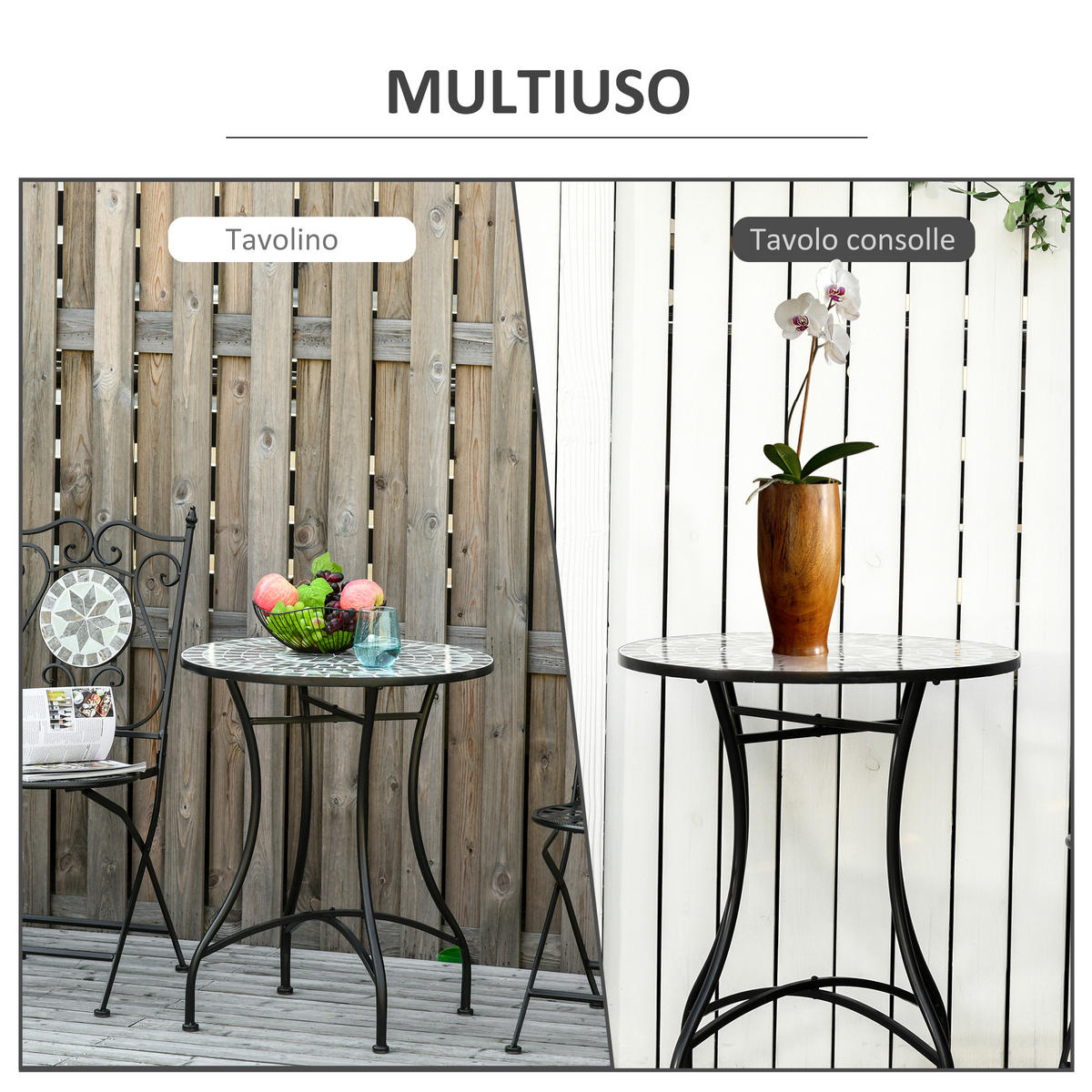 GARTENTISCH,GRAU, Schwarz,1 Stück - Grau, Metall (60/60/71cm) - GiPP