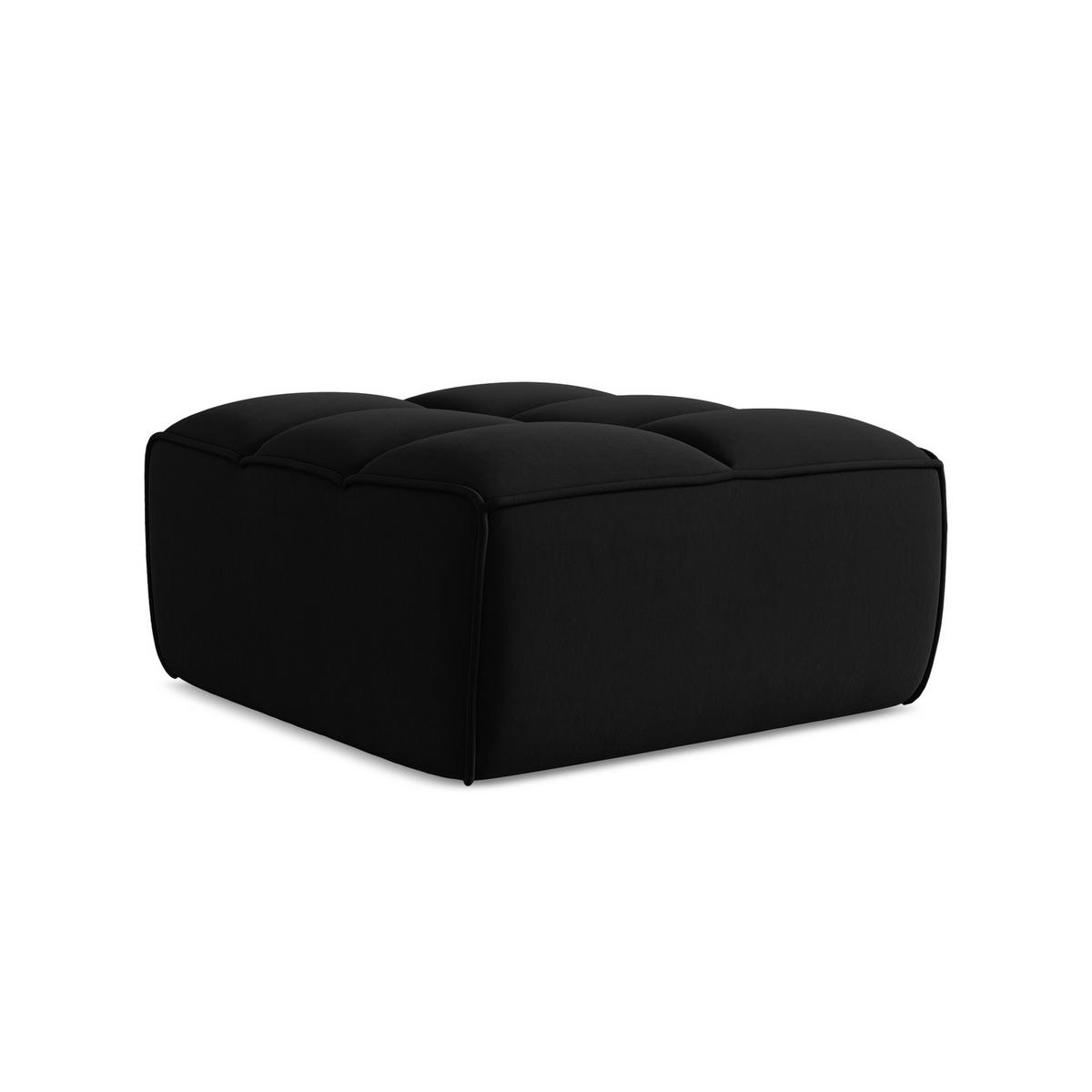 POUF Samt Stoff Schwarz - Schwarz, Kunststoff/Textil (80/43/93cm) - LaMiaSofa