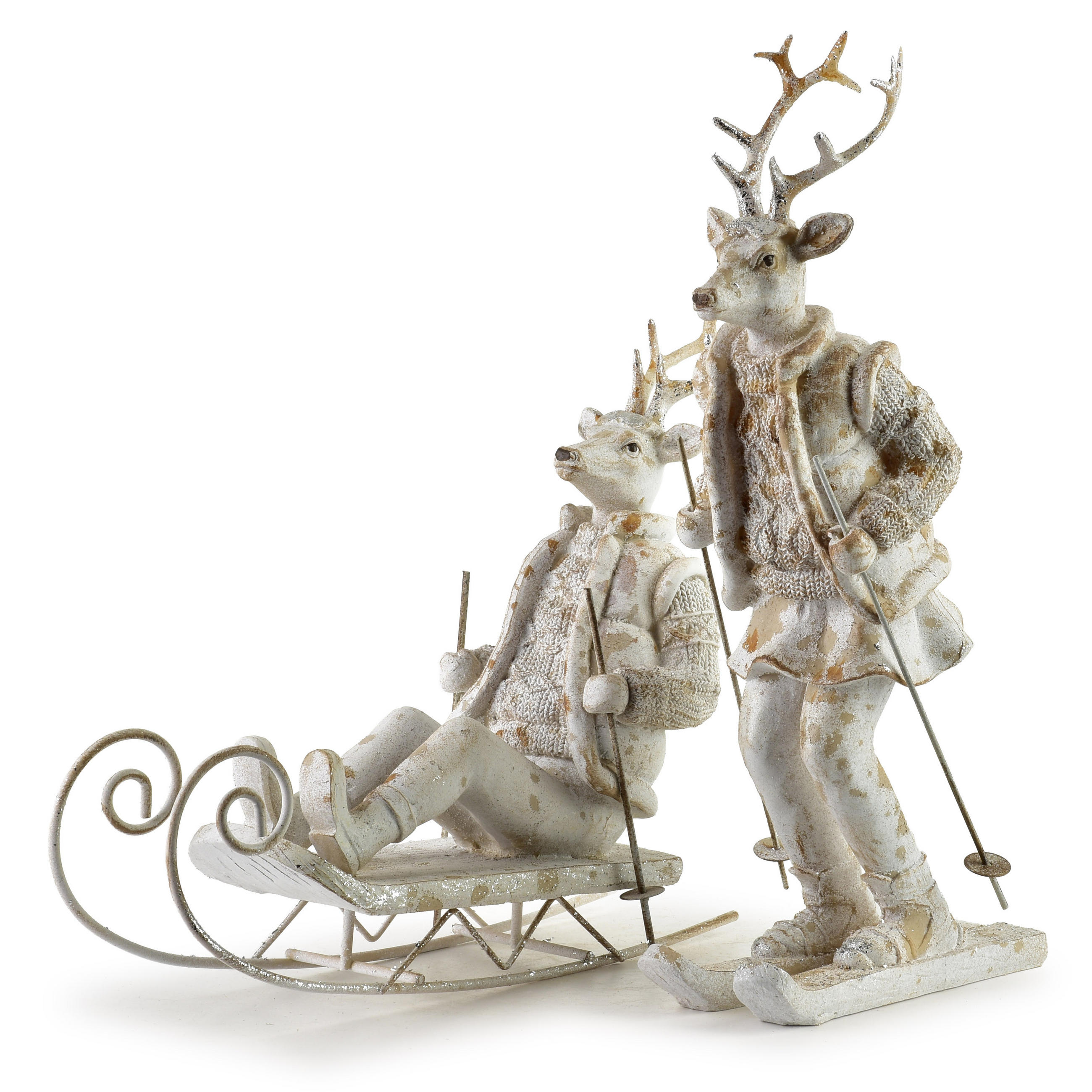 DEKOFIGUR Santa Lila Weiß 16x11x32,5 cm Kunststoff - Weiß, Kunststoff (11/32.5/16cm) - Mondex