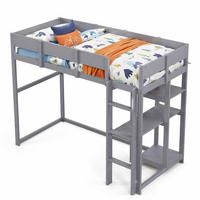 HOCHBETT 90/200 cm in Grau mit Ablageregal und Schutzgeländern - Grau, Holz/Holzwerkstoff (90/200cm) - CHICFURN