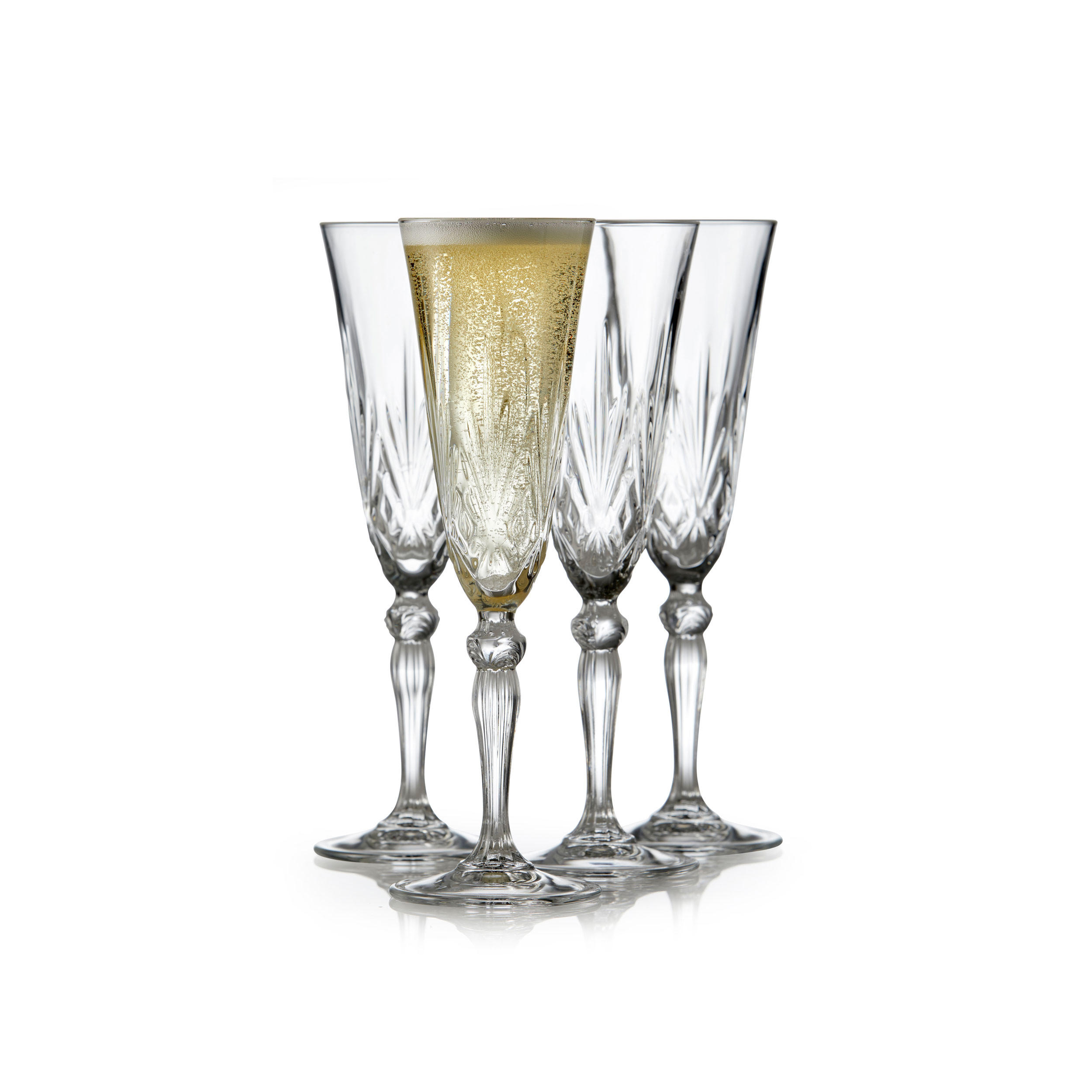 CHAMPAGNERGLAS Melodia 4er Set, Kristallglas, Klar, 160 ml - Transparent, Glas (0.16L) - Lyngby Glas