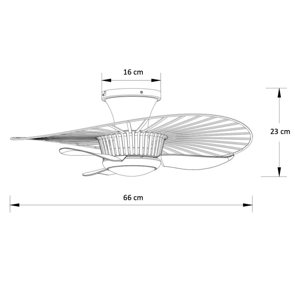 LED-DECKENVENTILATOR Melvin, Weiß, 23cm, Dimmbar - Weiß, Metall (23/66/23cm) - KOSILUM