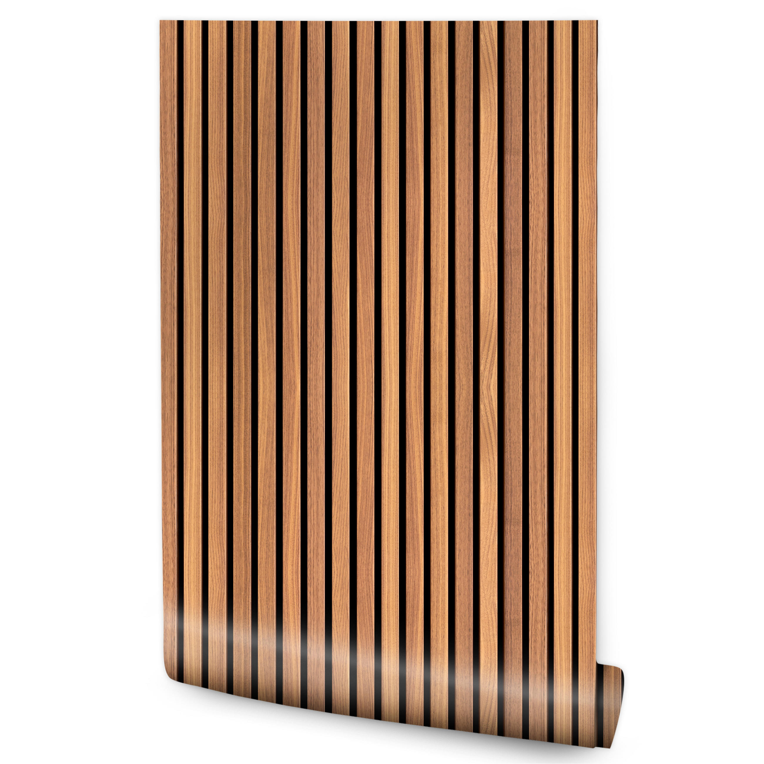 VLIESTAPETE Holzlamellen in 3D-Optik – Braun, Schwarz – 50x1000 cm - Schwarz/Braun, Papier (50/1000cm) - Muralo