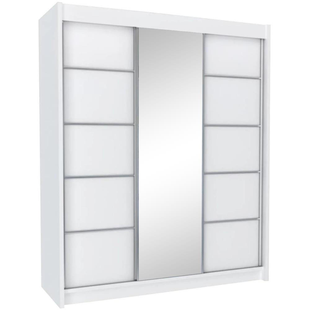 SCHWEBETÜRENSCHRANK Marika 240/216/61 kaschmir mit Spiegel - Kaschmir, Holzwerkstoff (240/216/61cm) - Beautysofa