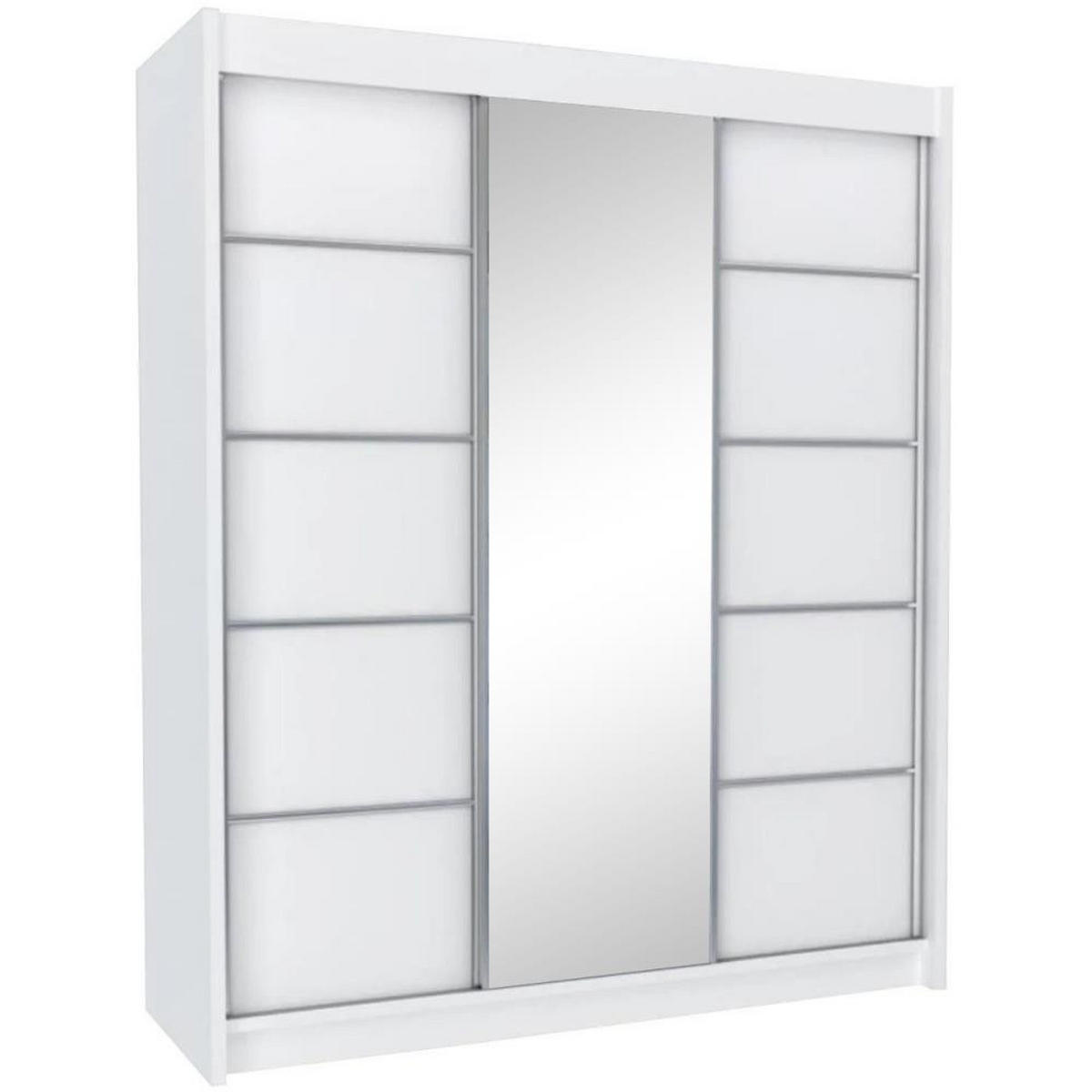 SCHWEBETÜRENSCHRANK Marika 240/216/61 kaschmir mit Spiegel - Kaschmir, Holzwerkstoff (240/216/61cm) - Beautysofa