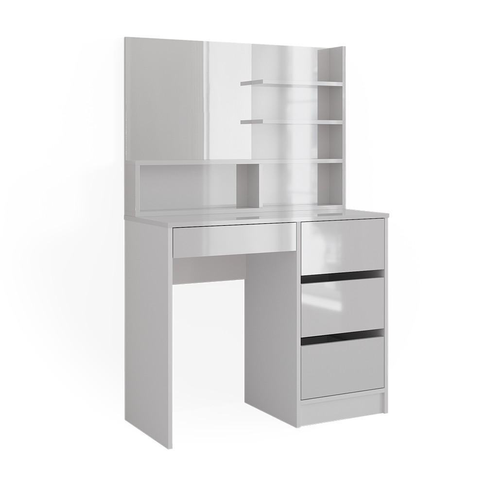 SCHMINKTISCH Sherry Weiß 90 cm mit Spiegel - Weiß, Holzwerkstoff (40/75/140cm) - Vicco
