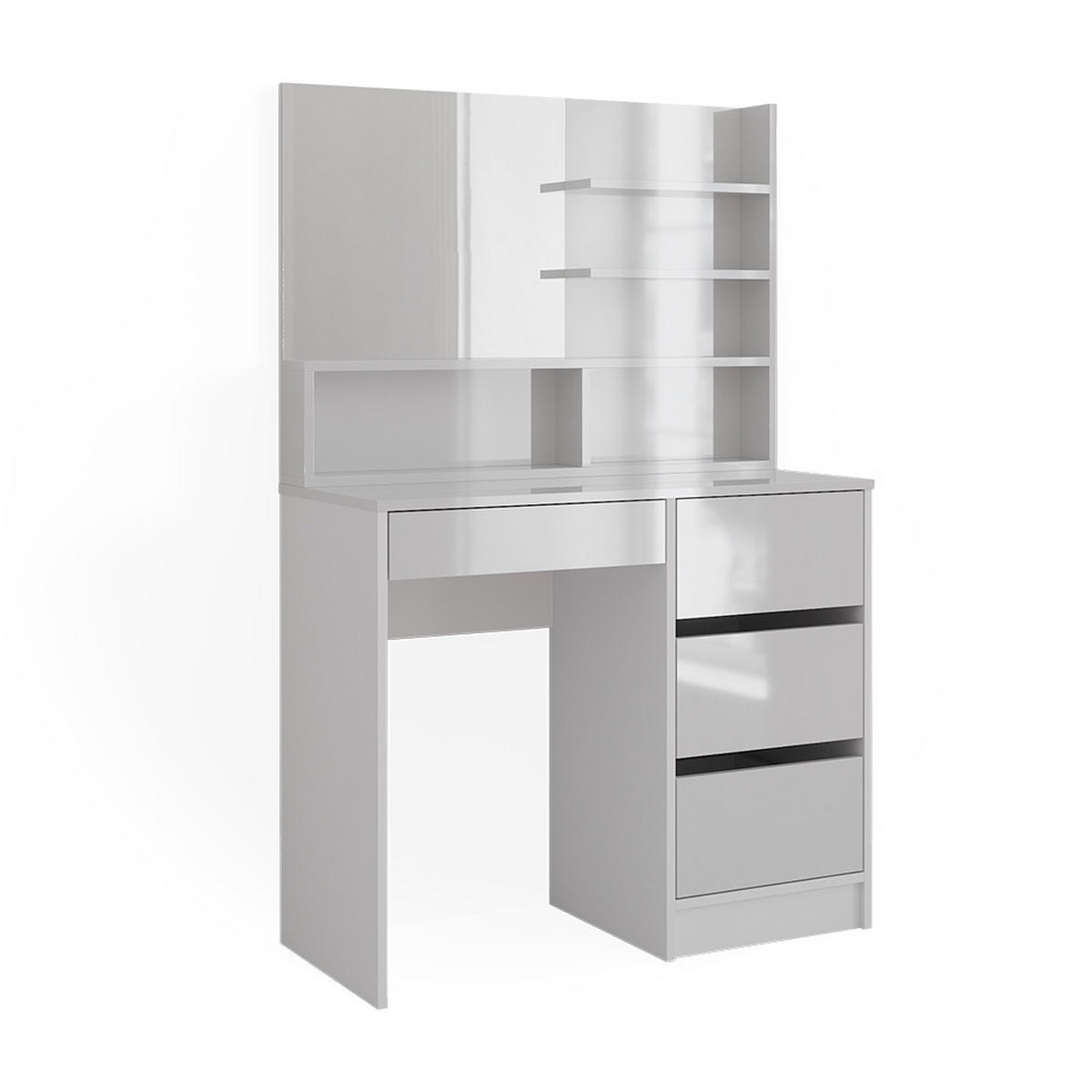 SCHMINKTISCH Sherry Weiß 90 cm mit Spiegel - Weiß, Holzwerkstoff (40/75/140cm) - Vicco