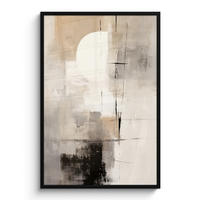 GERAHMTES BILD Abstrakt - Kunst - Grau 80x120 cm - Hellgrau, Papier (80/120cm) - MuchoWow