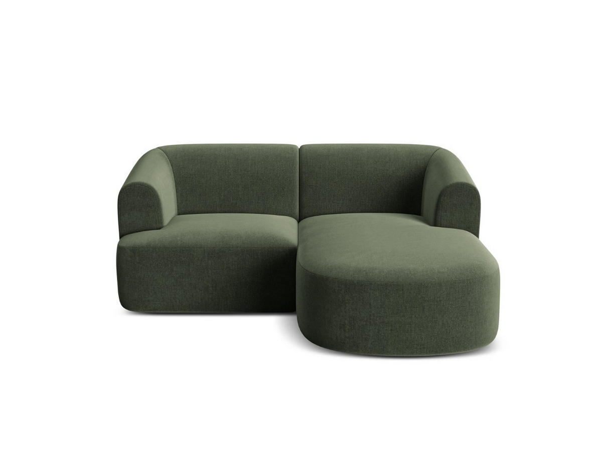 MODULARES-ECKSOFA rechts Campi aus Samt grün 3 Sitzplätze - Grün, Textil (156/180cm) - Cosmopolitan Design