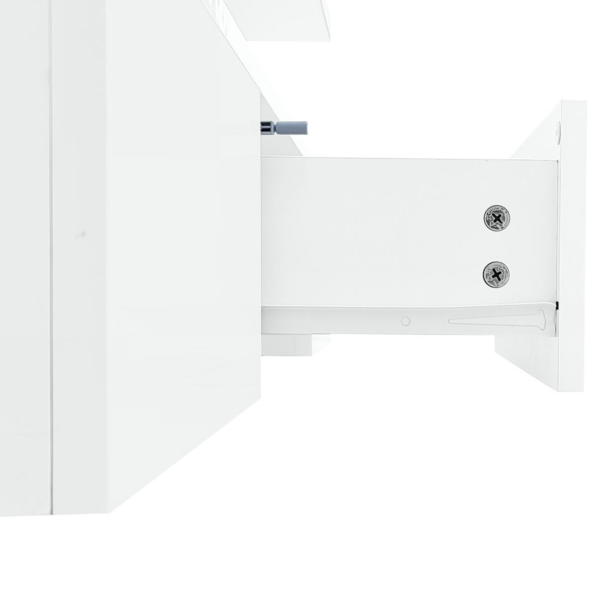 COUCHTISCH 100/50/38,5 cm weiß mit Schublade und LED-Beleuchtung - Weiß, Holzwerkstoff (100/50/38.5cm) - OKWISH