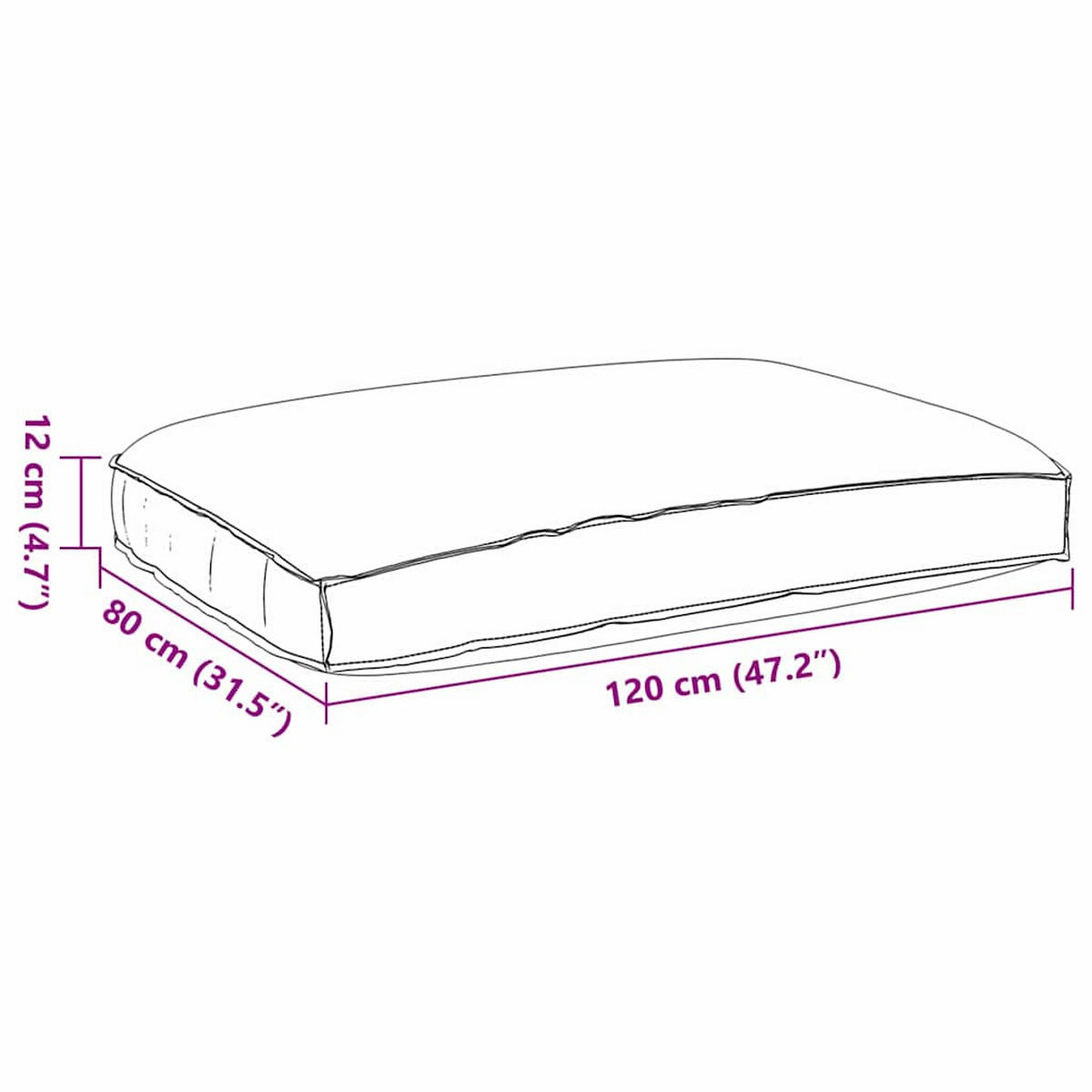 KISSEN Taupe 120/80/12 Cm Oxford-Stoff - Taupe, Textil (80/12/120cm) - vidaXL