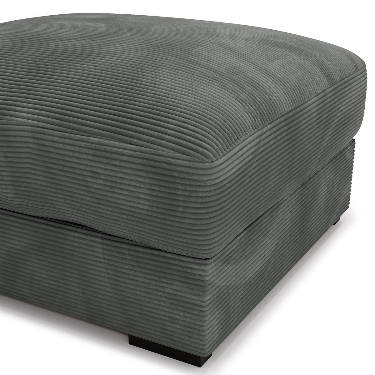 POLSTERHOCKER - Schwarz/Graphitfarben, Kunststoff/Textil (92/42/92cm) - home24