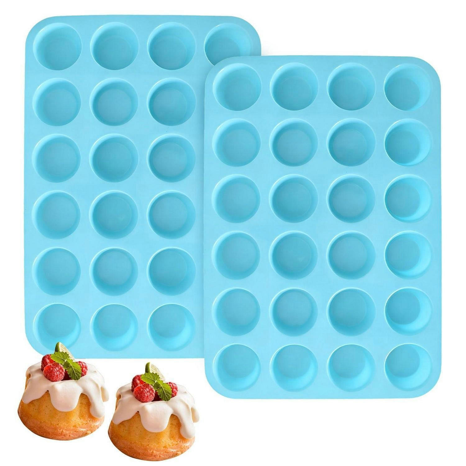 MUFFINBACKFORM 2-teiliges Set Silikon Blau - Blau, Kunststoff (22.5/2.5/32cm)