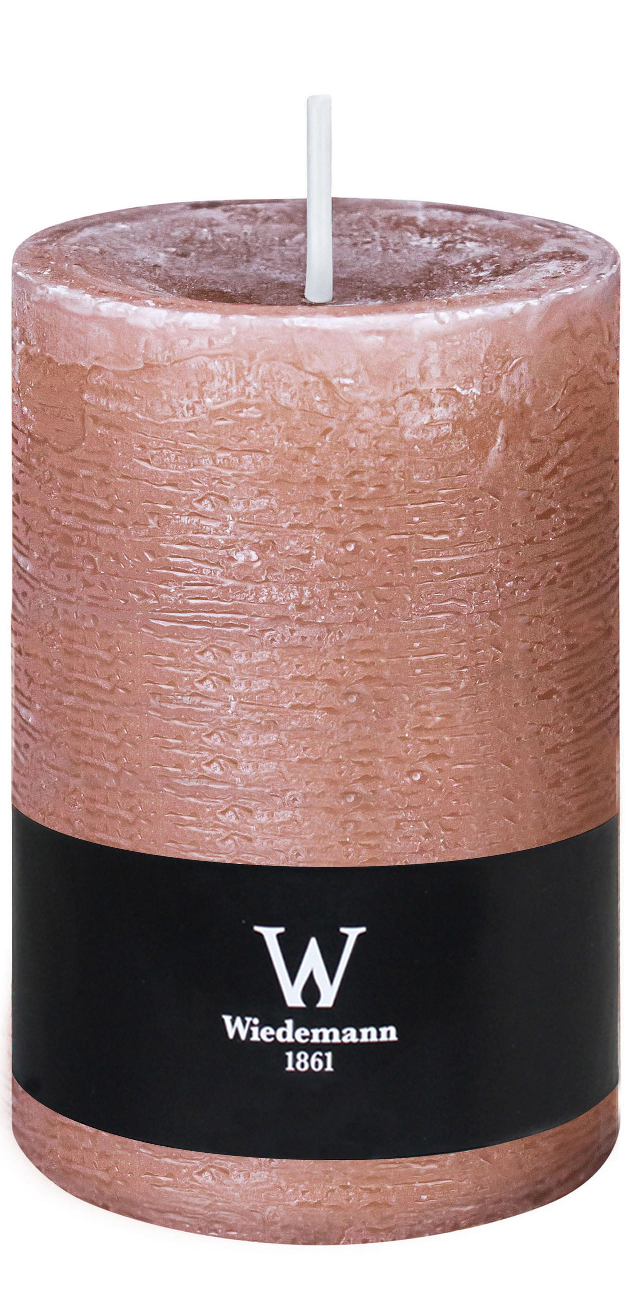 STUMPENKERZE Rustik Marble Style Rosenholz 140 x Ø 98 mm, 1 Stück - Rosa, Paraffin (14cm) - Wiedemann Kerzen